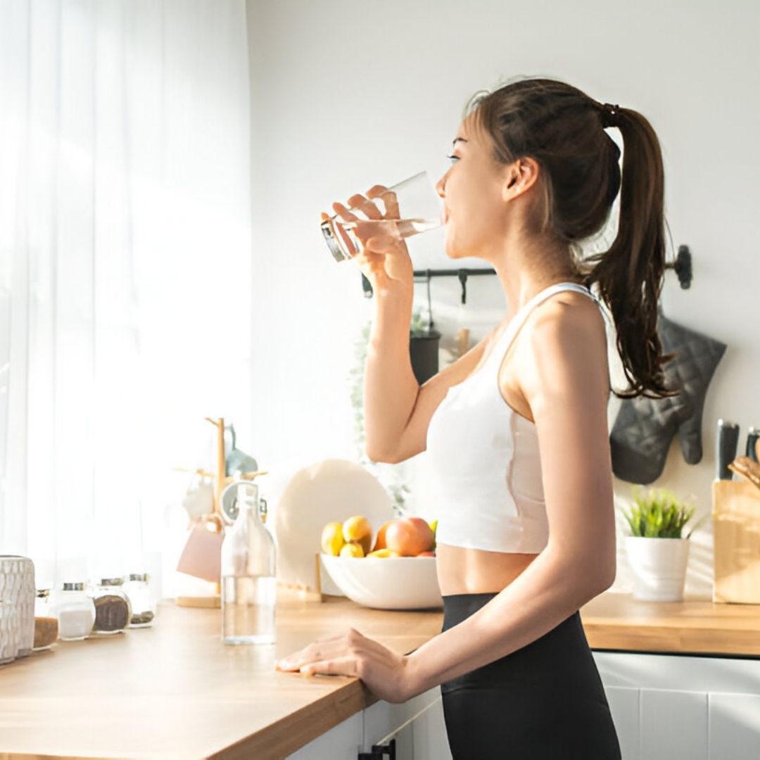 Asian Woman Drinking Water