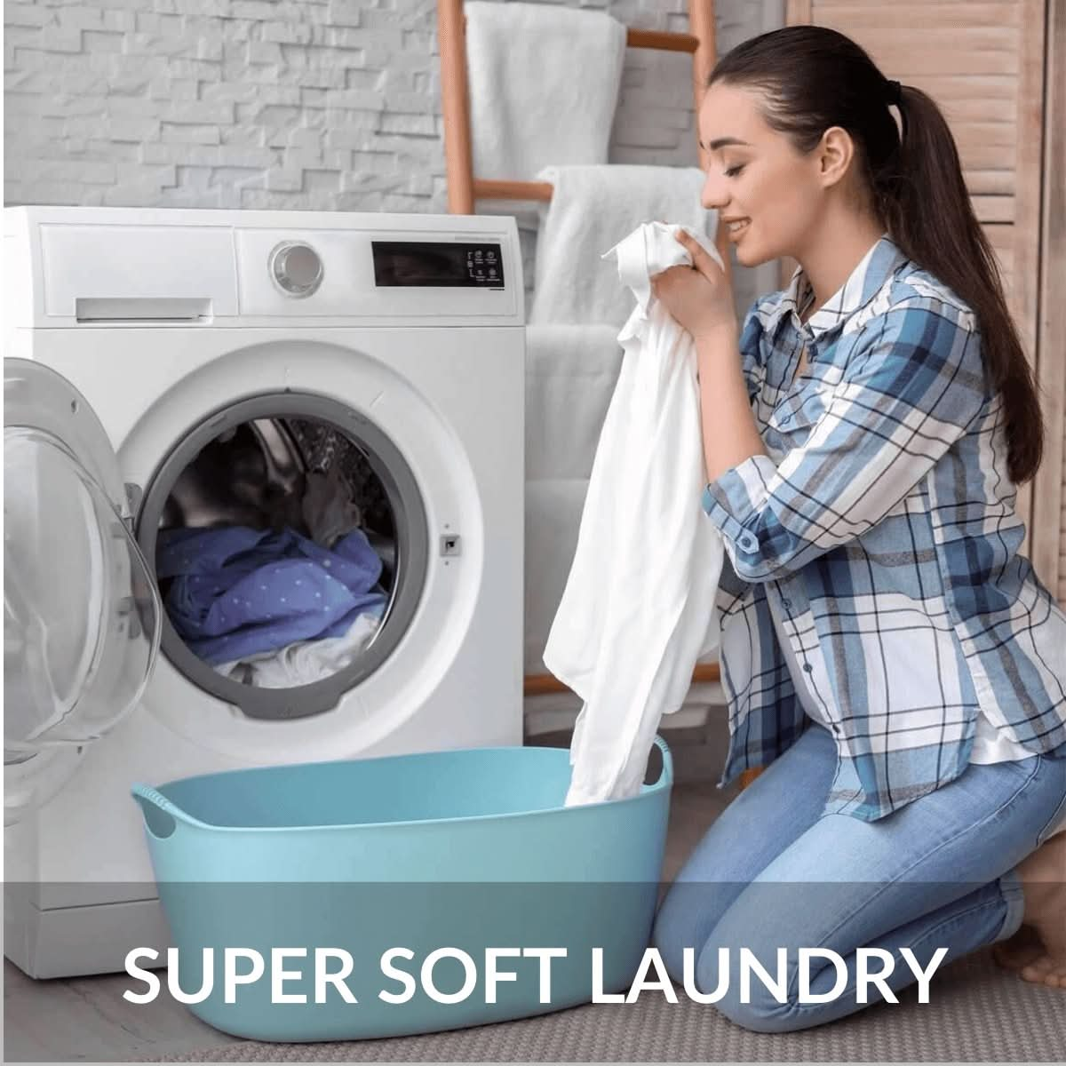 Super soft laundry from soft water treatment